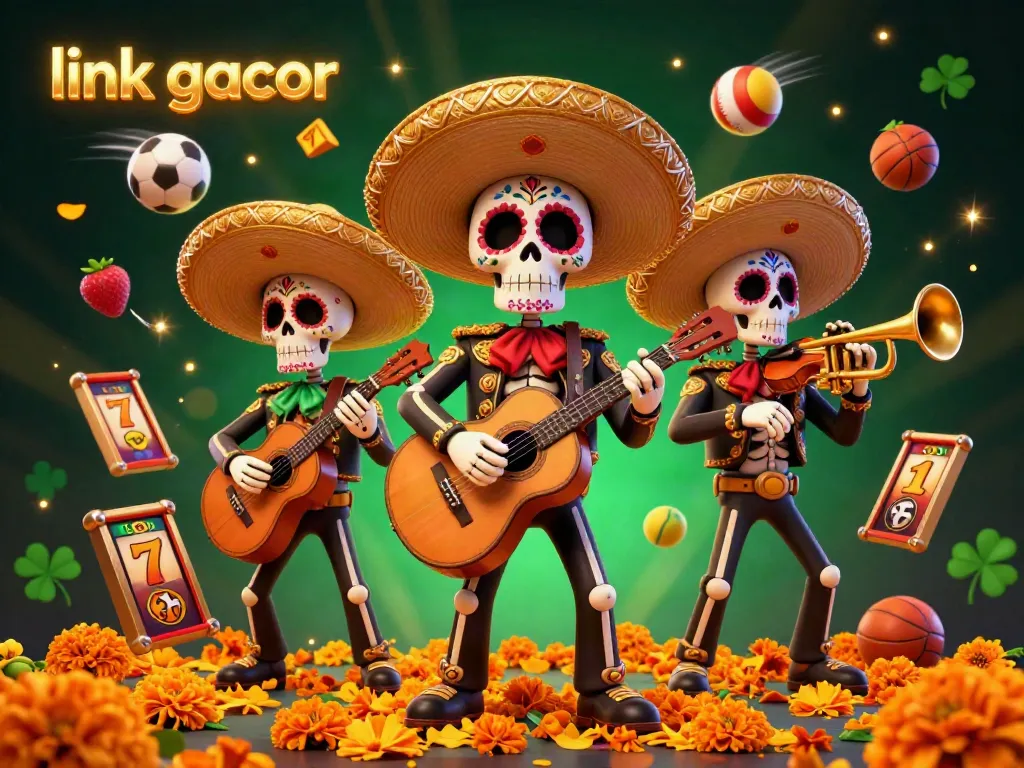 Engage with the thrilling link gacor experience featuring lively mariachi characters amidst dynamic casino elements.
