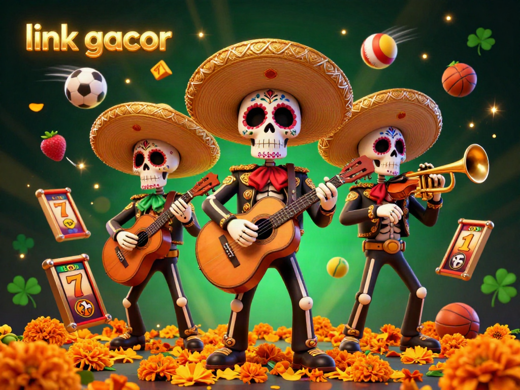 Engage with the thrilling link gacor experience featuring lively mariachi characters amidst dynamic casino elements.