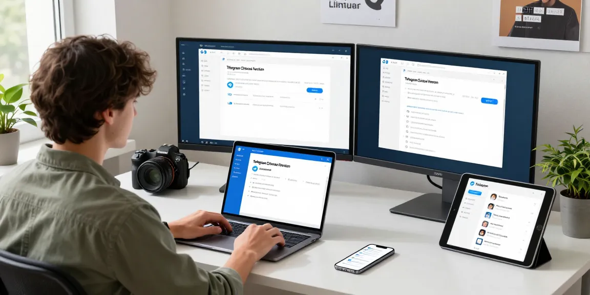 Setting up the Telegram Chinese Version interface on a laptop, showcasing user-friendly customization.