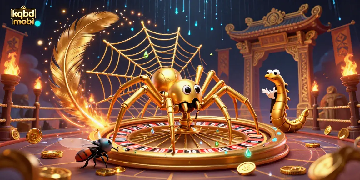 Experience the thrill of kqbd mobi with a golden spider creating a roulette wheel, capturing the excitement of sports betting.